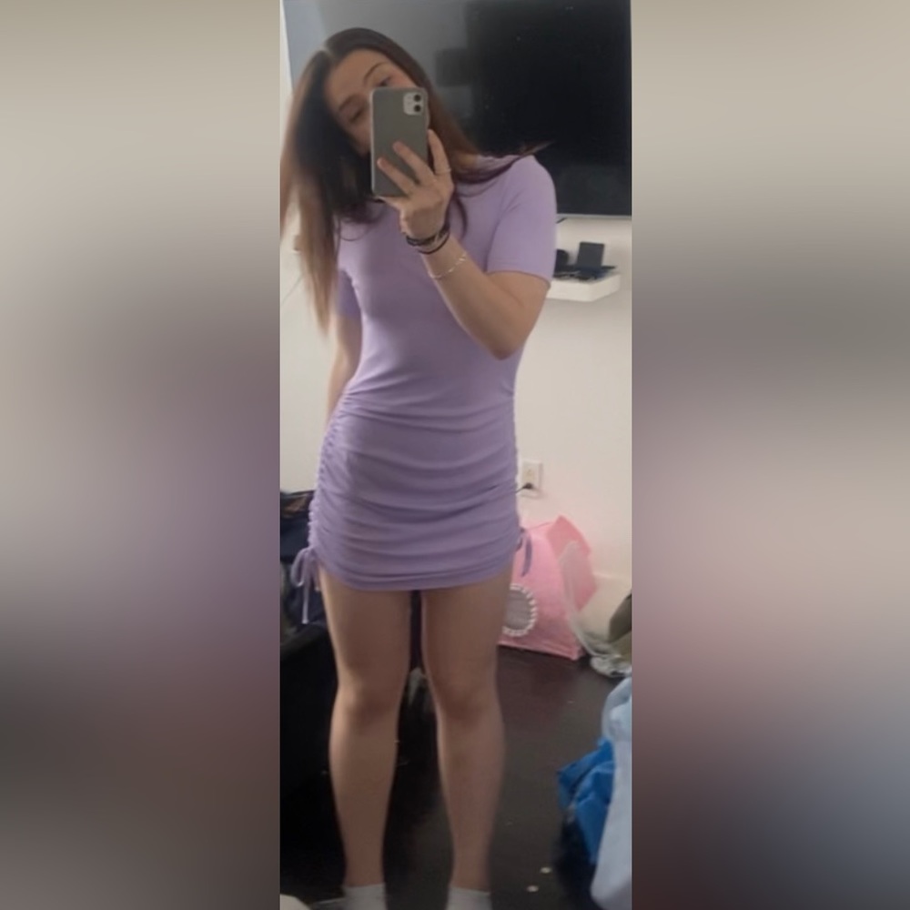 Light purple scrunch dress